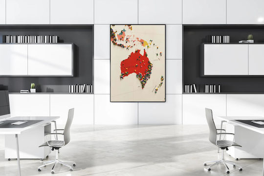 Map Pins Painting 50x80