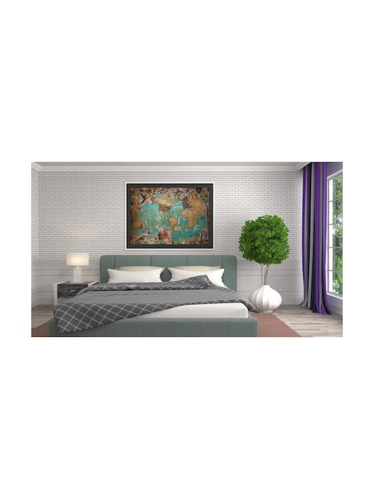 World Map Global Currencies Painting 100x70