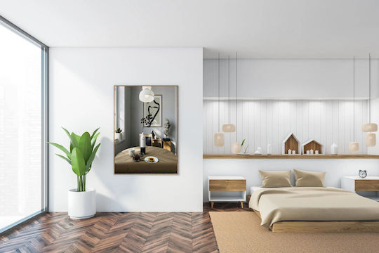 Modern Breakfast Corner With Abstract Art And Ancient Bust Μοντέρνα Γωνιά Πρωινού Με Αφηρημένη Τέχνη Και Αρχαία Προτομή