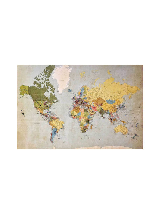 Vintage World Map Painting 65x40