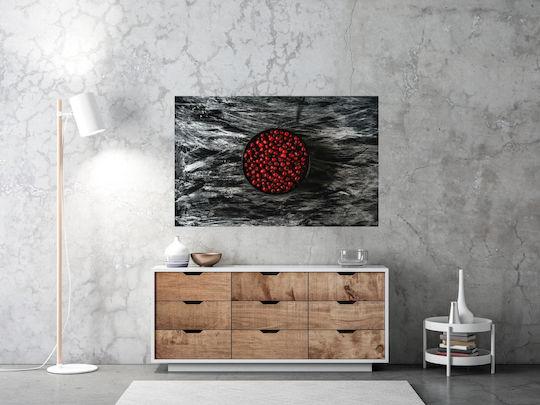Painting Red Berries On Dark Abstract Background 90x60