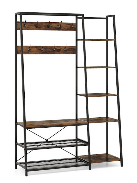 Costway Κρεμάστρα Δαπέδου από Μέταλλο Μαύρη 118x40x180cm