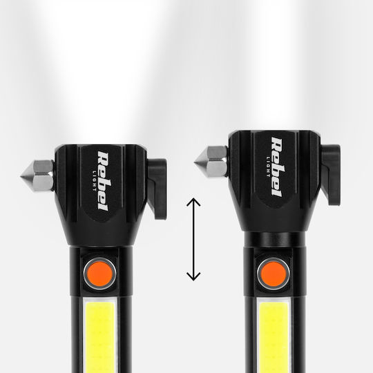 Rebel Rechargeable Flashlight LED IP20 with Maximum Brightness 285lm Red