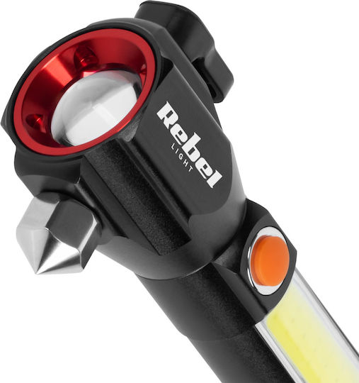 Rebel Rechargeable Flashlight LED IP20 with Maximum Brightness 285lm Red