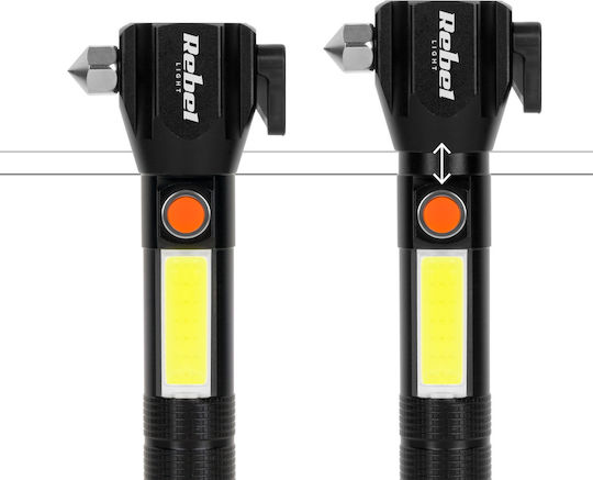 Rebel Rechargeable Flashlight LED IP20 with Maximum Brightness 285lm Red