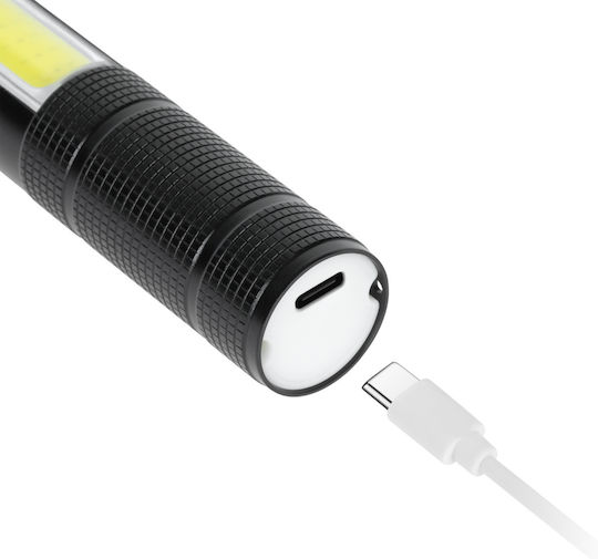 Rebel Rechargeable Flashlight LED IP20 with Maximum Brightness 285lm Red