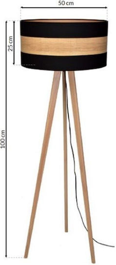 Eko Light Lamp Floor Lamp H100xW50cm. with Socket for Bulb E27 Black