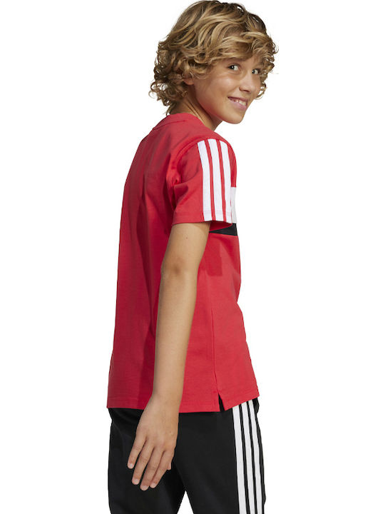 Kids' T-shirt Red Essentials Tiberio 3-Stripes