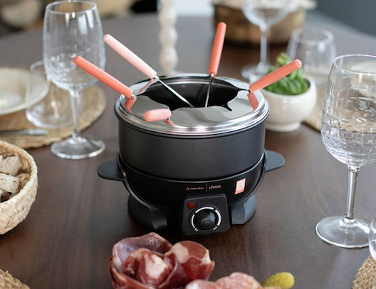Livoo Electric Stainless Steel Fondue Pot 15.5x15.5x15.5cm