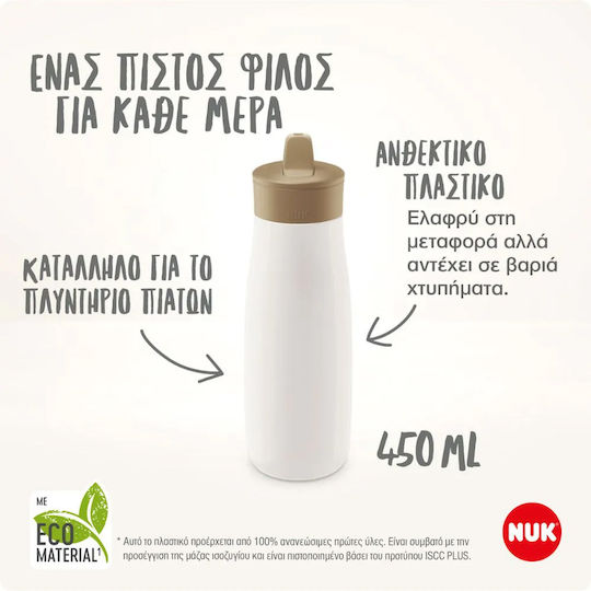 Nuk Minime Flip Kids Water Bottle Frozen Plastic with Straw Non Spill 450ml