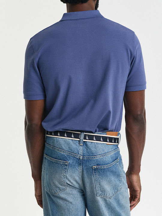 Contrast Pique Polo T-shirt Indigo