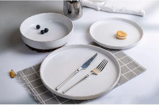 GTSA Farfurie joasă Ceramică Alb cu Diametru 21cm 6buc GTSA Farfurie joasă Ceramică Alb cu Diametru 21cm 6buc