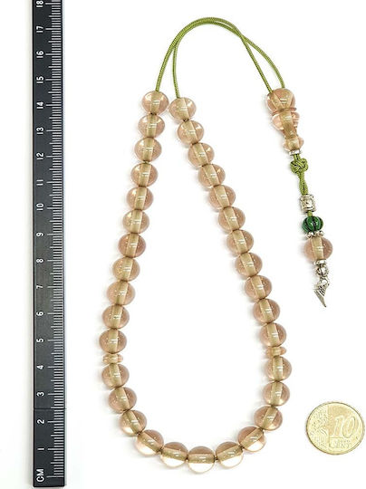 Roloi Komboloi Mastic Worry Beads with 33 Beads Transparent 32cm