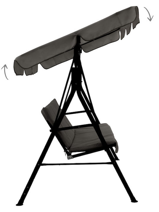 Globo Schaukel mit Basis 3 Sitze Metallisch L170xB110xH153cm Schwarz Globo Schaukel mit Basis 3 Sitze Metallisch L170xB110xH153cm Schwarz