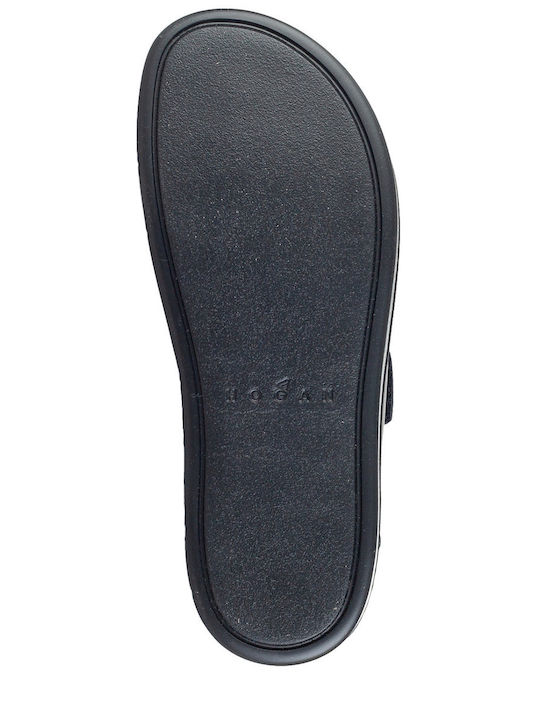 Leather Women's Flat Sandals in Black Color