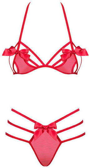 Obsessive Giftella Sensual Set Секси Комплект Бельо Red 140589