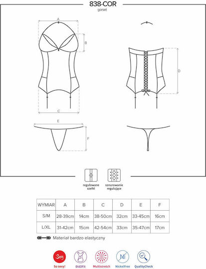 Obsessive Charming Sexy Κορσές Κόκκινος