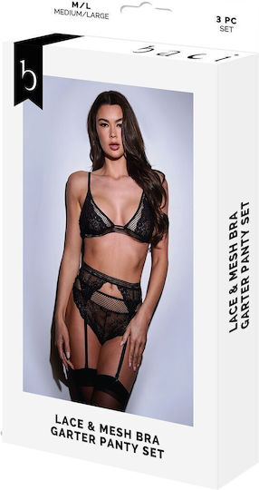 Baci Lingerie Lace Секси Комплект Бельо Черен