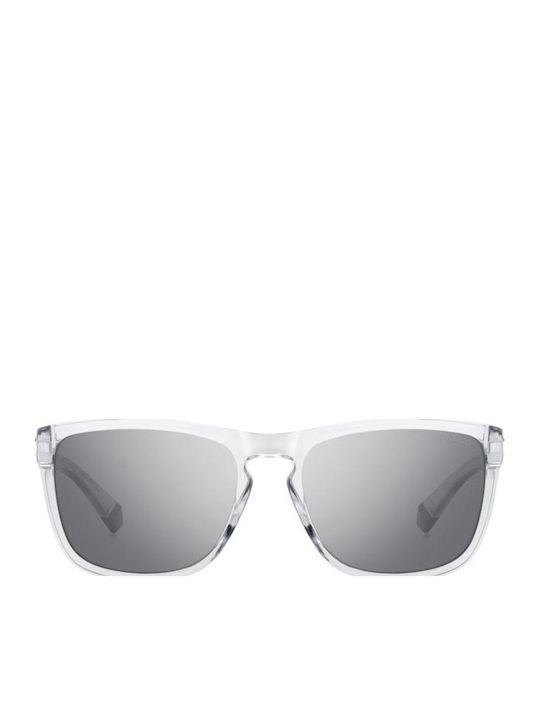 Polaroid Men's Sunglasses with Transparent Plastic Frame and Gray Lens pld2161/s 900/EX