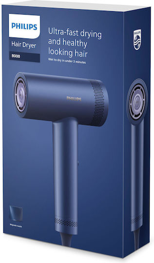 Philips Series 8000 Πιστολάκι Μαλλιών Turbo 1400W Μπλε
