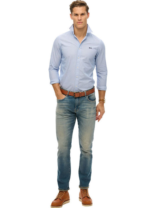 M D2 Stud Langärmlig Hemd Gestreift Indigo