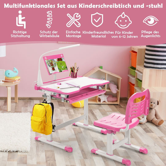 Kinderschreibtisch zum Malen Weiß Costway