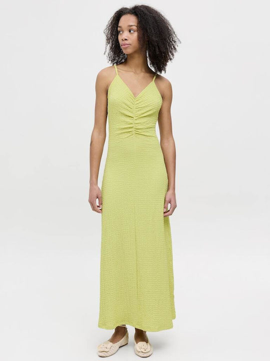 Sommer Maxi Damenkleid Gestrickt Lime