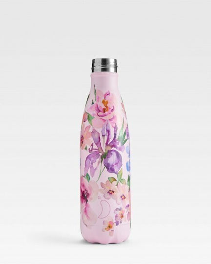 Chilly's Original Series Floral Μπουκάλι Θερμός Ανοξείδωτο BPA Free 500ml Floral Sorbet Petals