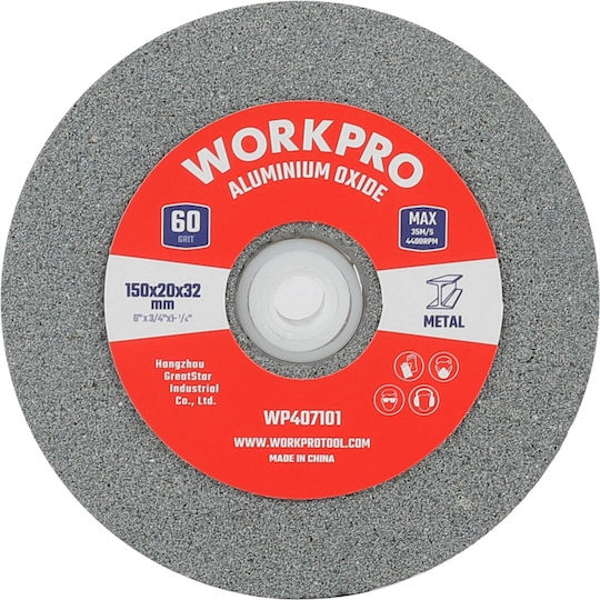 Grinding Stone for Double Wheel 150x20x32mm Coarse No.60 Wp407101 Workpro Card Qty.5.00