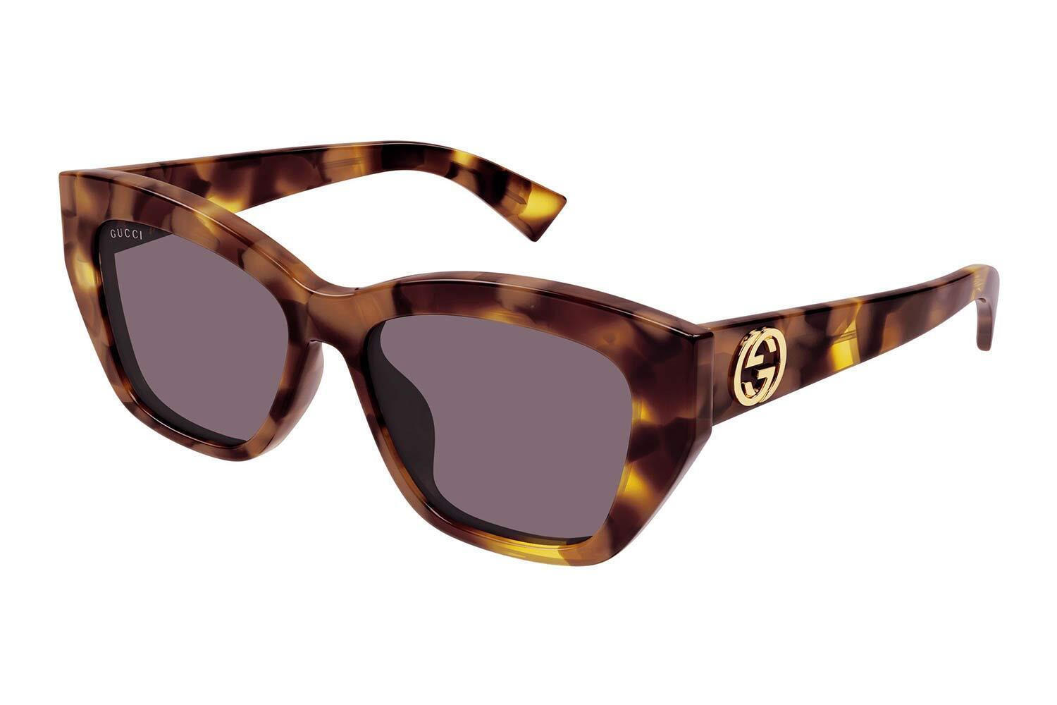 Gucci Women's Sunglasses with Brown Tartaruga Plastic Frame