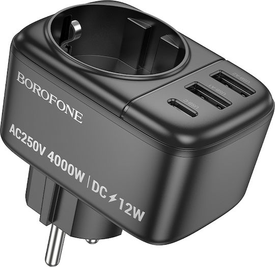 Borofone Un Singur Soclu Cu 2 USB-A Și USB-C