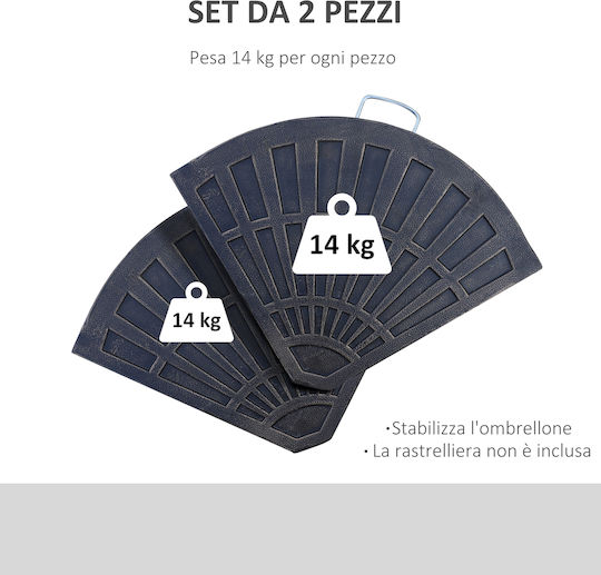 Outsunny Bază de Umbrelă Cruce Plastică