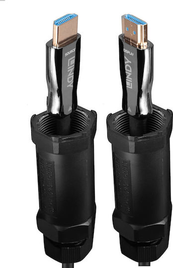Lindy HDMI 2.1 Ultra High Speed 48Gbps 4K 120Hz HDR VRR Cable HDMI male - HDMI male 100m Μαύρο
