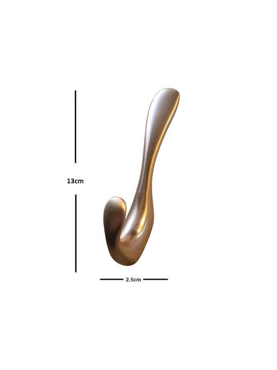 Import Hellas Wall Hanger 4235 Metal 2 Hooks Gold