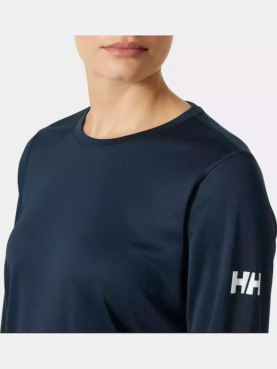 Women's Athletic Blouse Long Sleeve Blue Navy