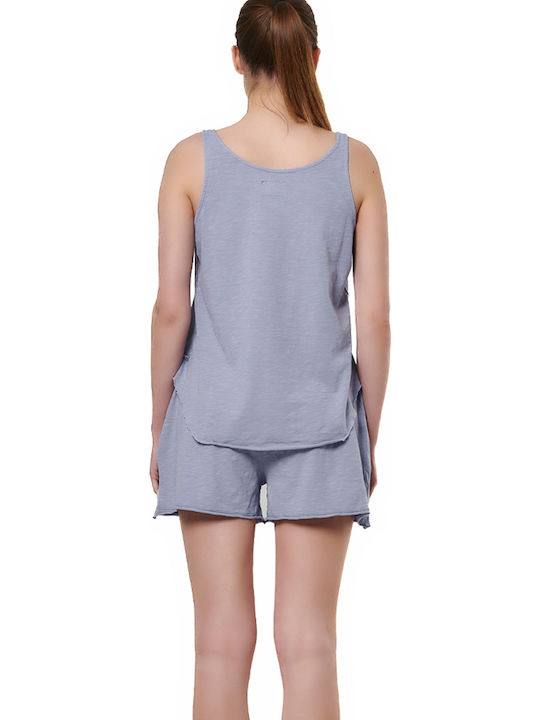 Γυναικεία Μπλούζα Βαμβακερή Αμάνικη Lavender Blue