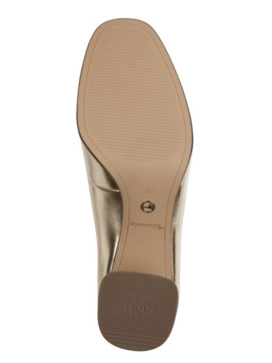 Anatomic Leather Gold Heels with Strap