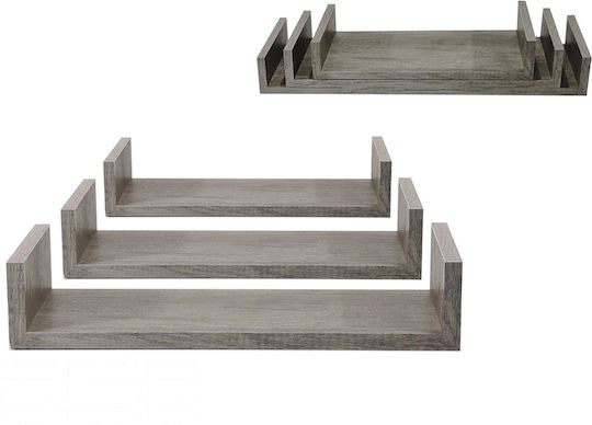 Shelves Wall 3pcs 60x15x8cm Gray Oak Shelves Wall 3pcs 60x15x8cm Gray Oak