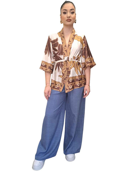 Mânecă lungă Femei Cămașă Multicolored, Gold