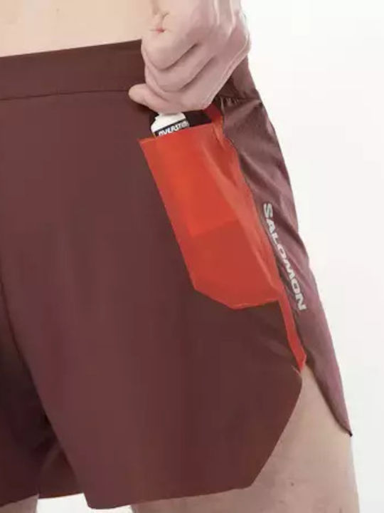S Lab Αθλητική Ανδρική Βερμούδα Decadent Chocolate, Fiery Red