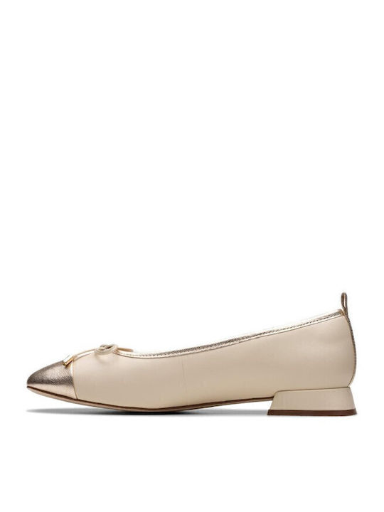 Leather Ballerinas Court Beige