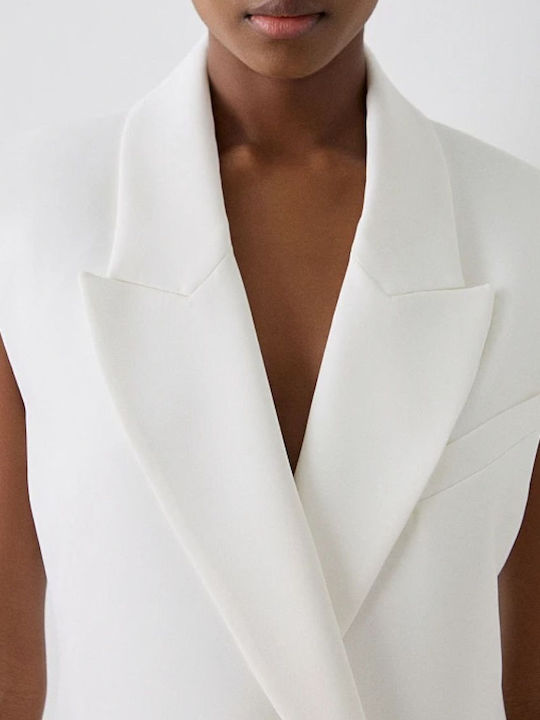 BSB Γυναικείο Σταυρωτό Σακάκι Off-white