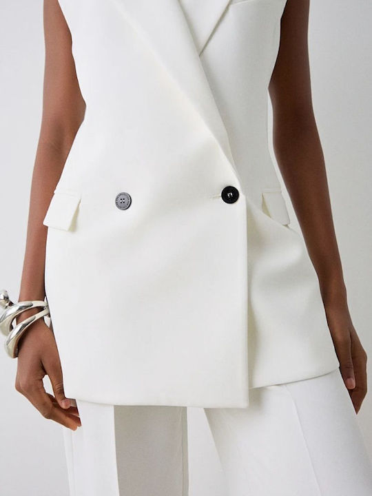 BSB Γυναικείο Σταυρωτό Σακάκι Off-white
