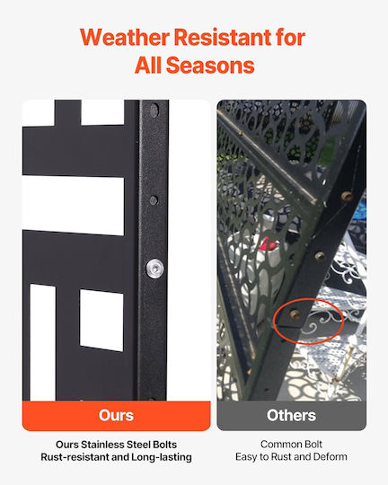 Vevor Metal Fence Panel in Black Color 1.93x1.19m