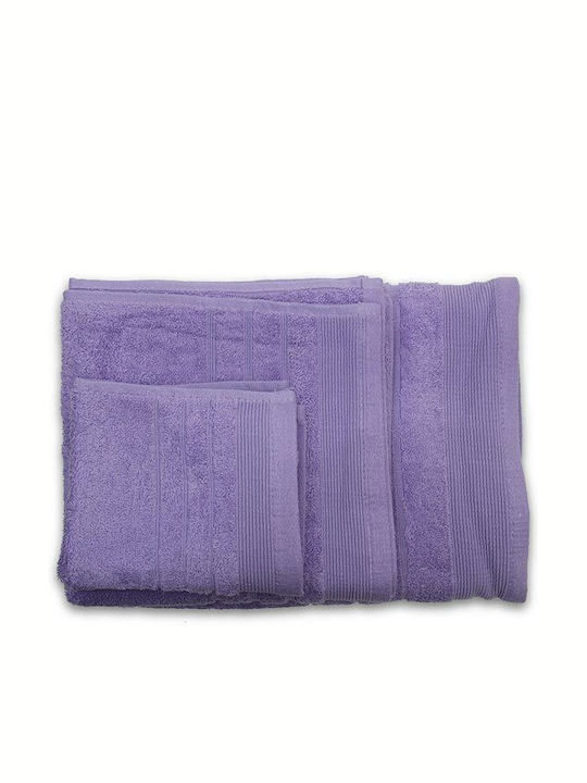 Sunshine Bath Towel Set 3pcs Chimbouri 3 Levander Weight 500gr/m²