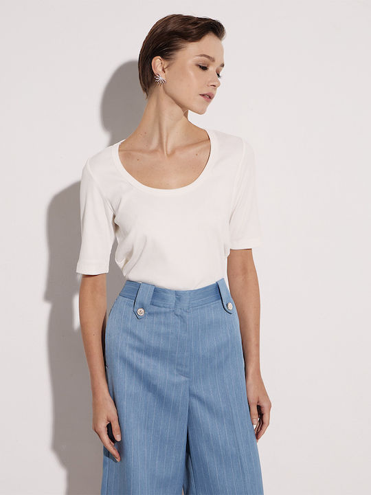 Damen Bluse Kurzärmelig Weiß