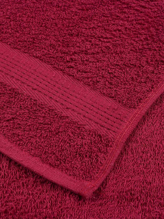 vidaXL Bath Towel 100x150cm Burgundy 2 Pieces Weight 360gsm