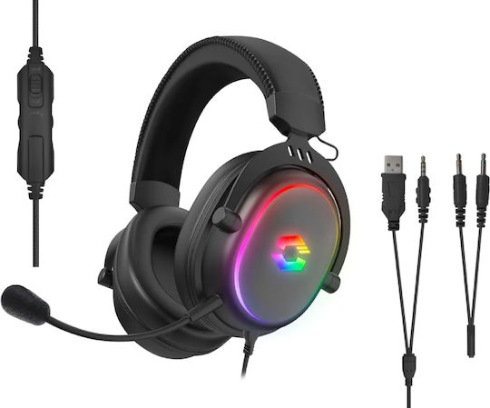 SpeedLink Conux RGB Over Ear Gaming Headset με σύνδεση 2x3.5mm / USB for Nintendo Switch / PC / PS4 / PS5 / XBOX