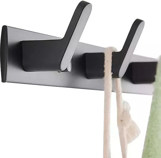 Olympus Triple Wall-Mounted Bathroom Hook Black Olympus Triple Wall-Mounted Bathroom Hook Black
