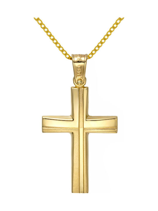 Papoulidis Jewellery Men's Gold Cross 14K Double Sided
